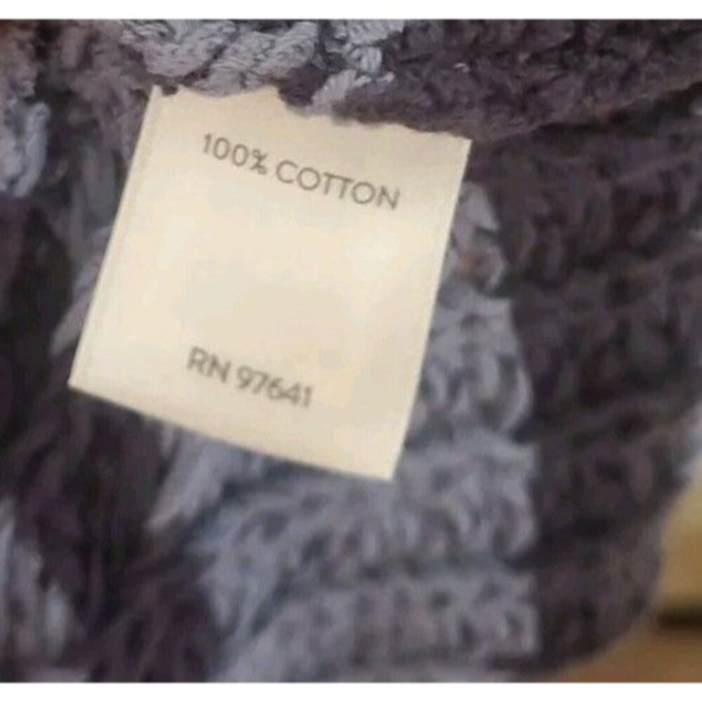 J. Jill Large | Chunky Knit Slate Blue Navy‎ Stripe Sweater 100% Cotton Cottage - Picture 8 of 8